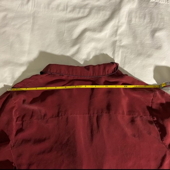 Everlane Piped Silk Notched Button Down Collared Shirt - Picture 9 of 10